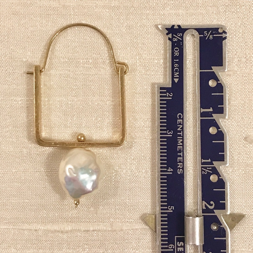Anthropologie Natural Pearl Drop Earrings - Picture 3 of 6